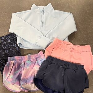Kids All In Motion Stylish Activewear Lot Set with Crop Top, Leggings, & Shorts